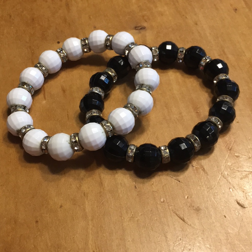 Black and white bead bracelets